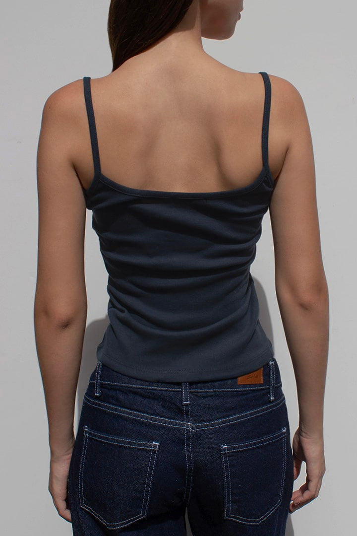 Billiard ball scoop neck top