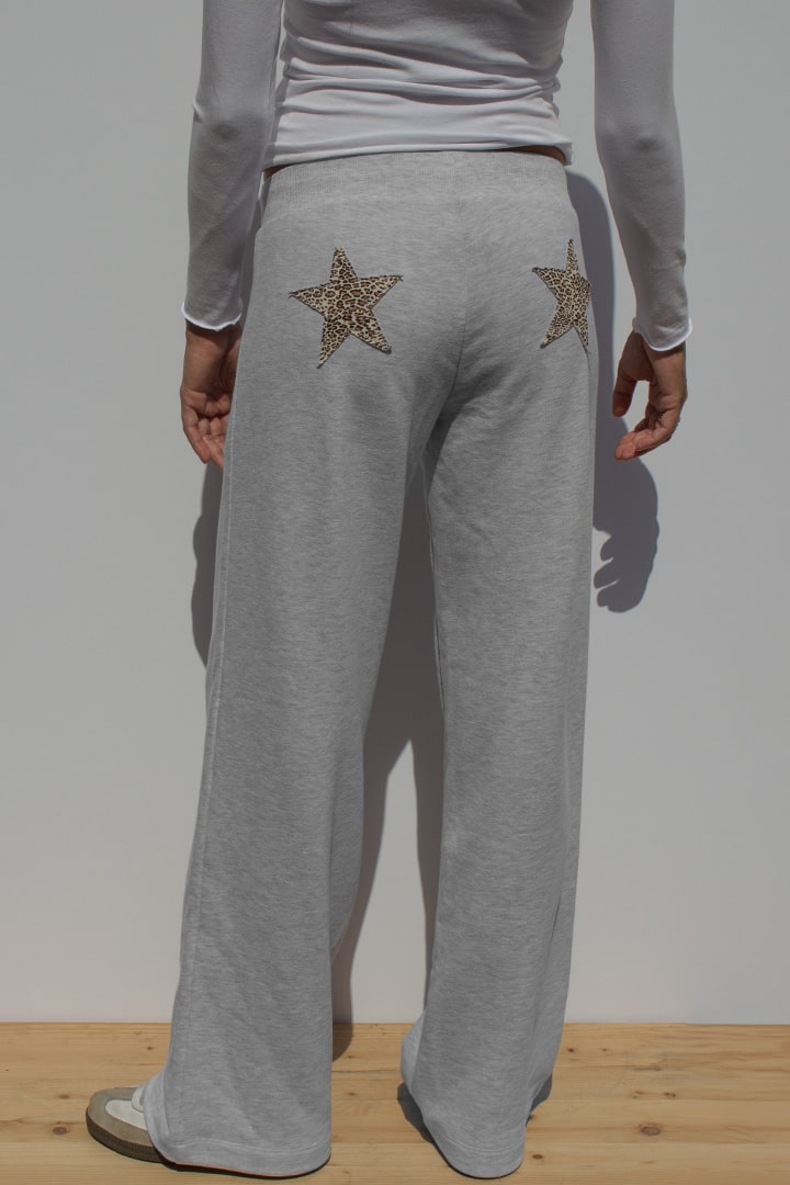 Wide leg joggers with star patch