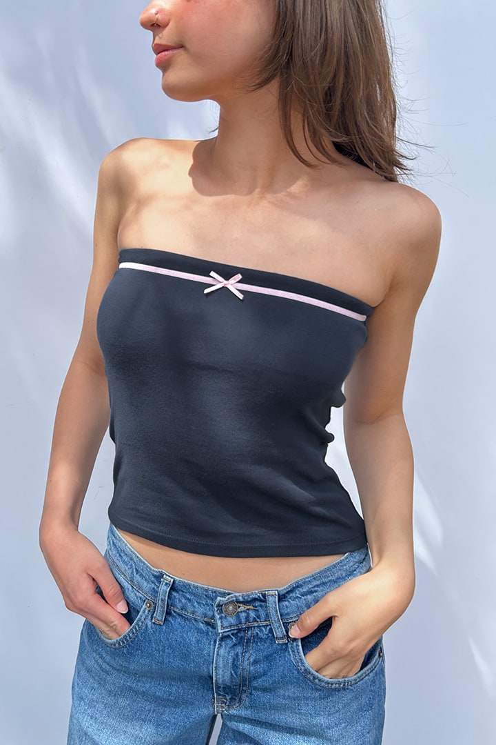 Bandeau top with bow