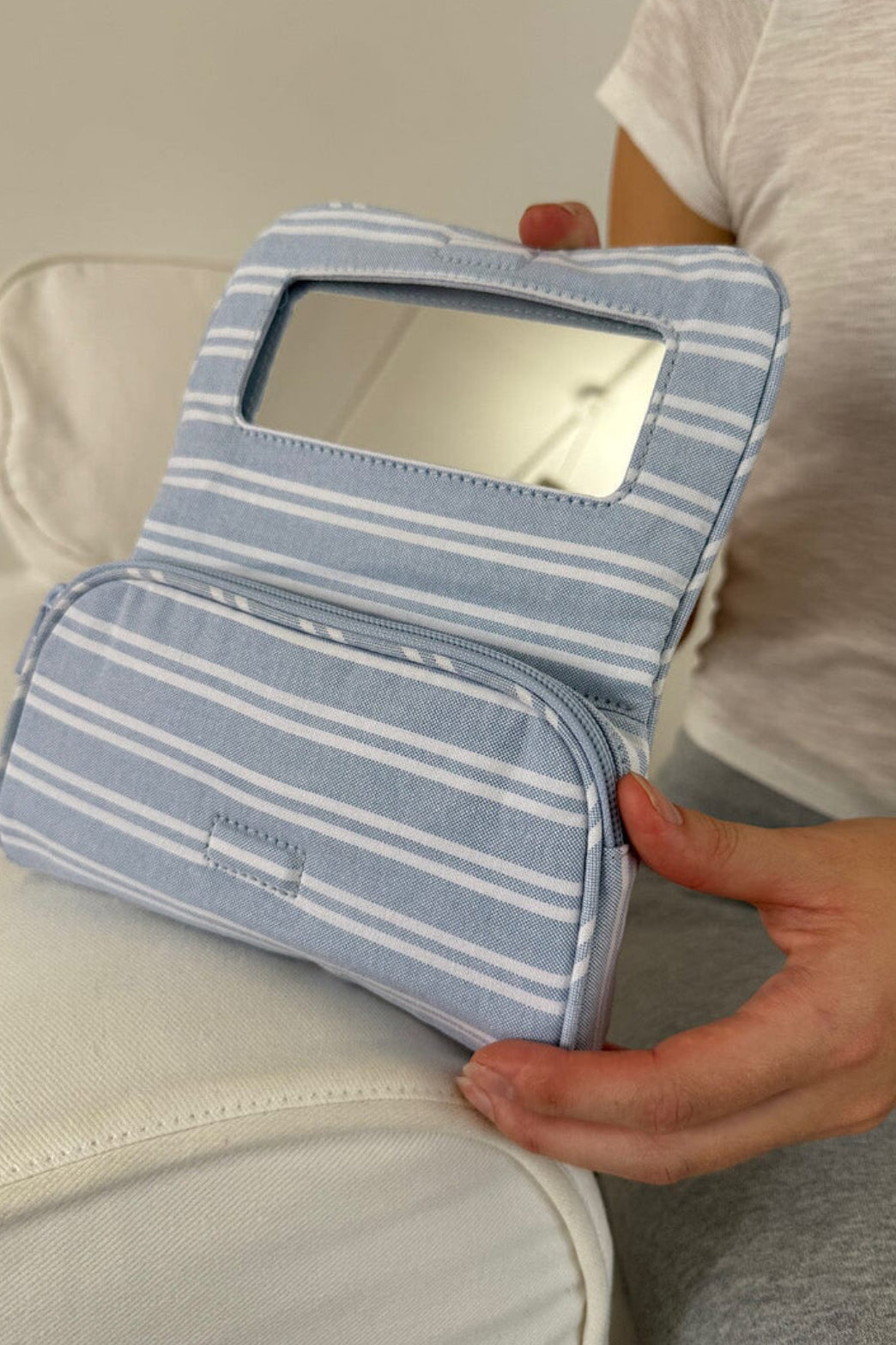 Thick Striped Makeup Pouch