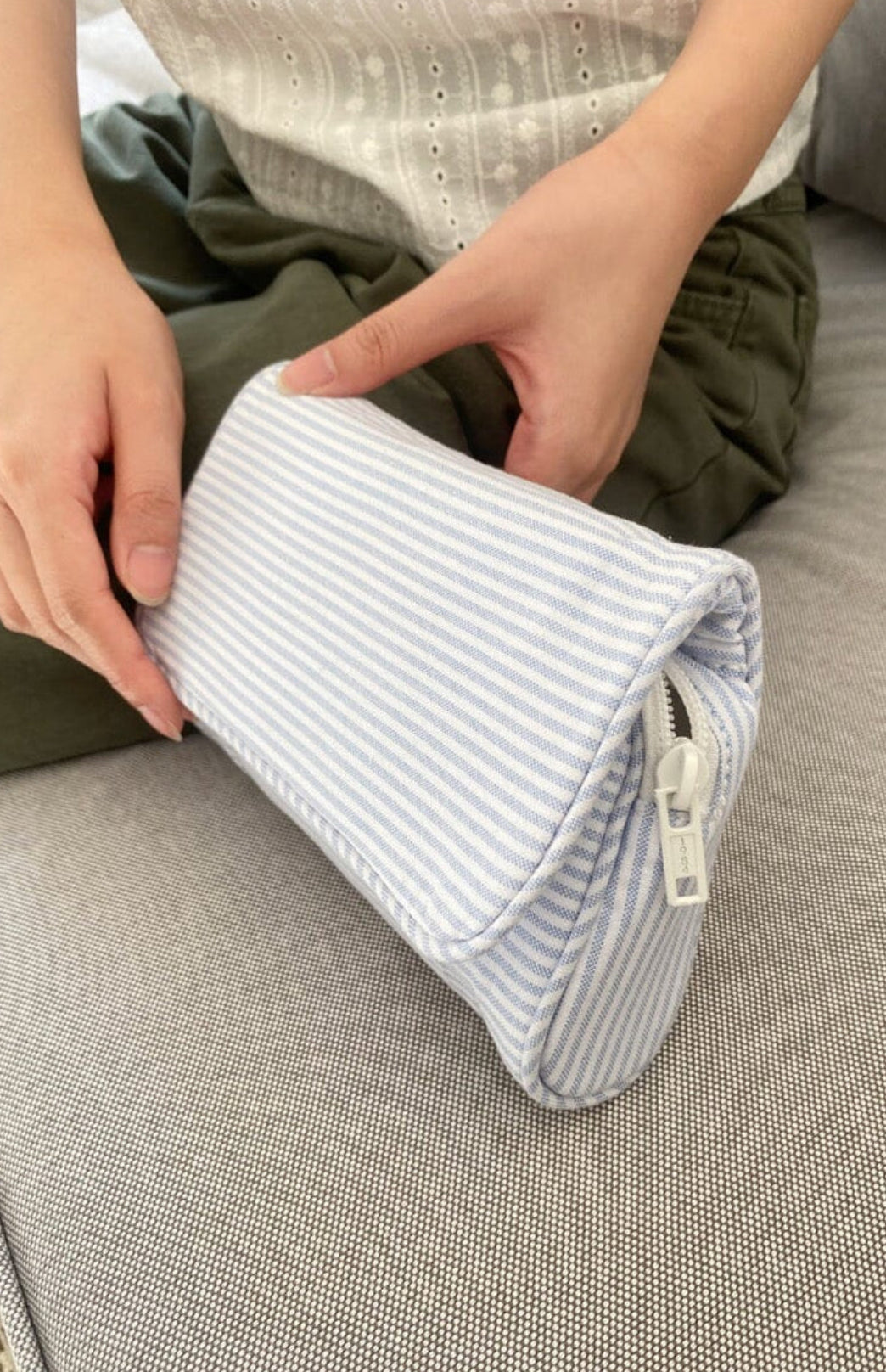 Striped Makeup Bag