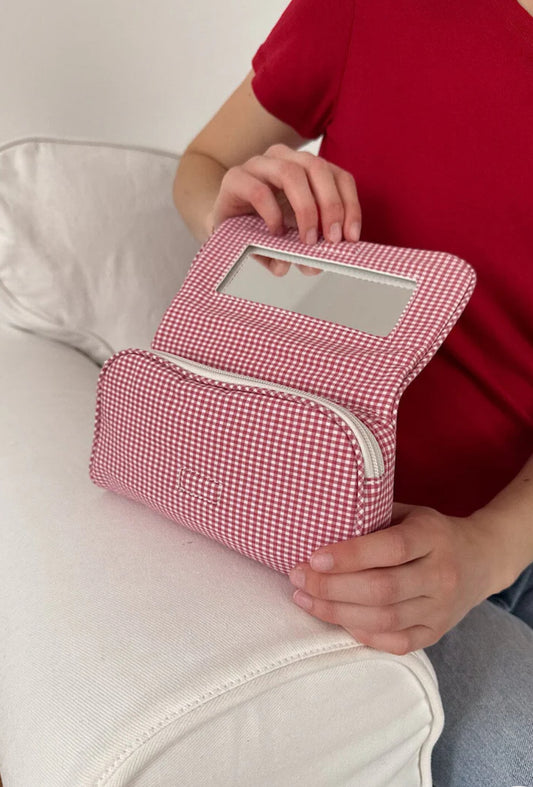 Checkered Makeup Bag